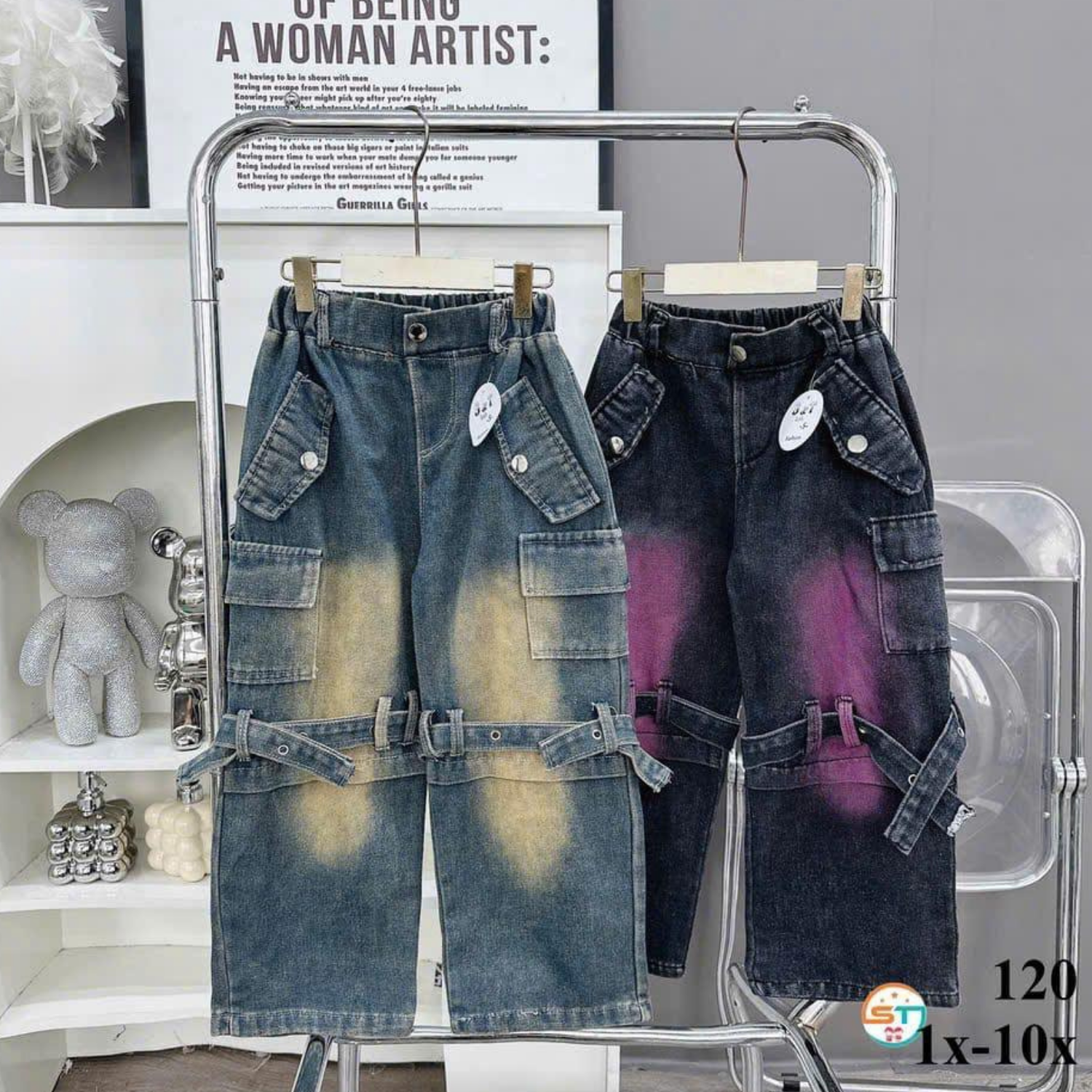 Two Tone Cargo Jeans