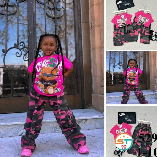 2pcs set Pink Camouflage