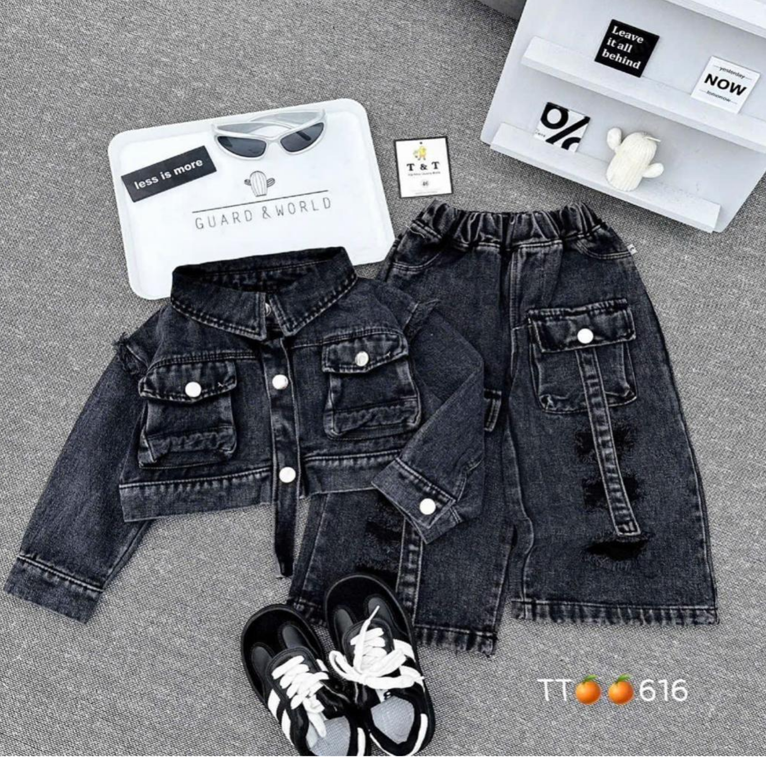 Black Girls Denim 2pcs set